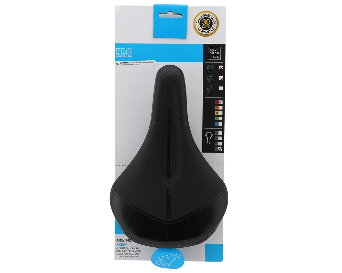 PRO Women's Sirin Performance Saddle (Black) (INOX Stainless Steel) (162mm) - view 5